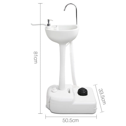 Weisshorn Camping Basin Portable Hand Wash Sink Stand 19L Capacity.