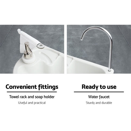 Weisshorn Camping Basin Portable Hand Wash Sink Stand 19L Capacity.