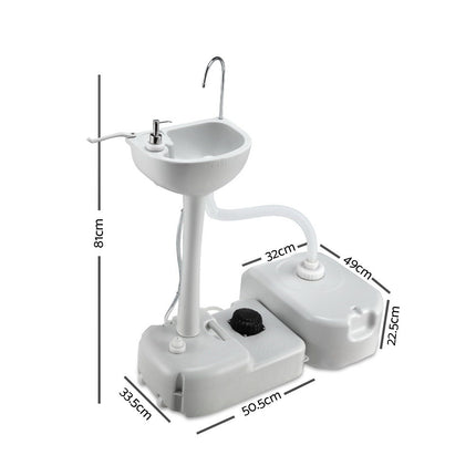 Weisshorn Camping Basin Portable Hand Wash Sink Stand 43L Capacity.