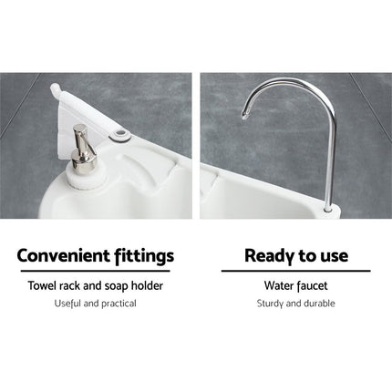 Weisshorn Camping Basin Portable Hand Wash Sink Stand 43L Capacity.