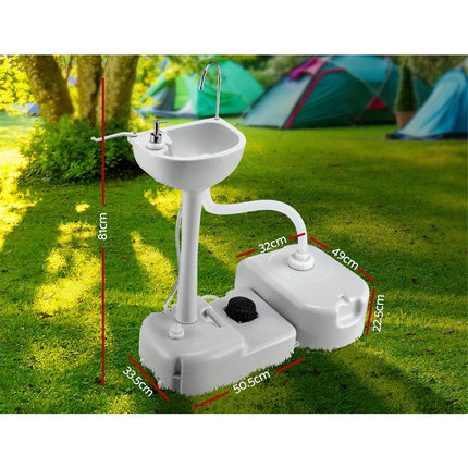 Weisshorn Camping Basin Portable Hand Wash Sink Stand 43L Capacity.