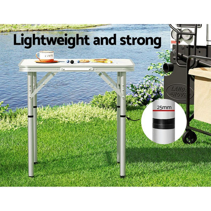 Weisshorn Folding Camping Table 60CM Adjustable Portable Outdoor Picnic Desk.