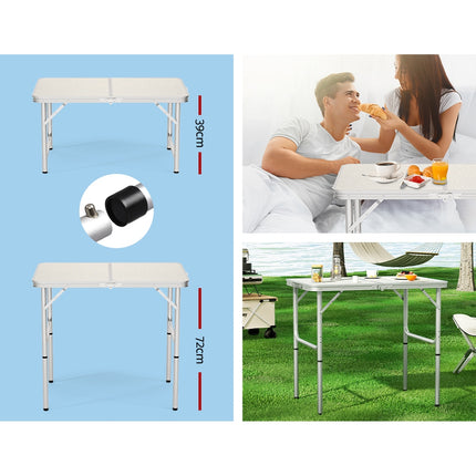 Weisshorn Folding Camping Table 90CM Adjustable Portable Outdoor Picnic Desk.
