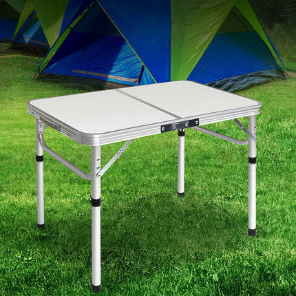 Weisshorn Folding Camping Table 90CM Adjustable Portable Outdoor Picnic Desk.