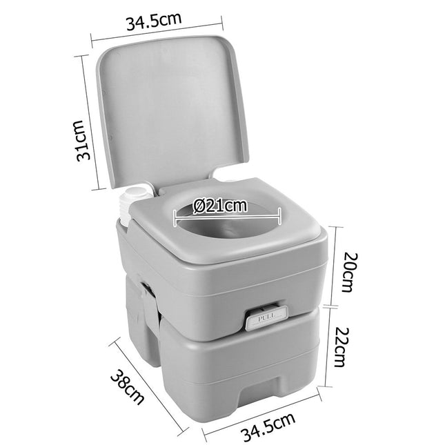 Weisshorn 20L Portable Camping Toilet Outdoor Flush Potty Boating.