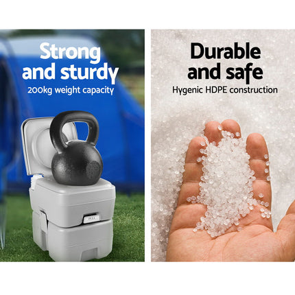 Weisshorn 20L Portable Camping Toilet Outdoor Flush Potty Boating.