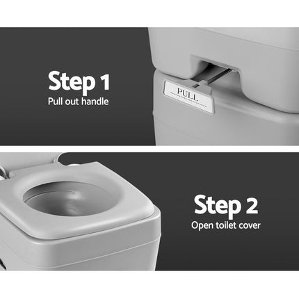 Weisshorn 20L Portable Camping Toilet Outdoor Flush Potty Boating.