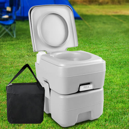 Weisshorn 20L Portable Camping Toilet Outdoor Flush Potty Boating With Bag.