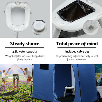 Weisshorn Portable Folding Toilet Camping Outdoor Caravan Plastic Bag.