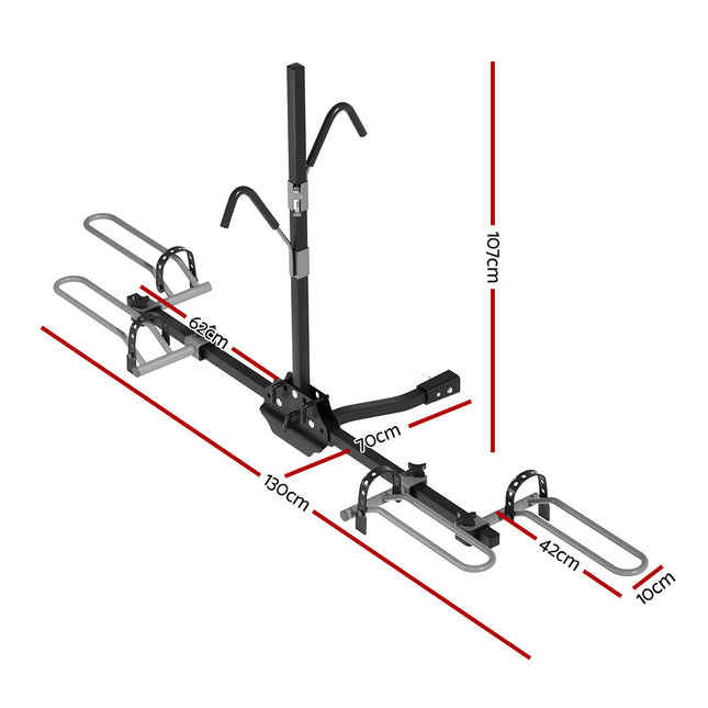 Giantz 2 Bicycle Bike Carrier Rack Car 2" Hitch Mount Platform Foldable Black,Giantz 2 Bicycle Bike Carrier Rack Car 2" Hitch Mount Platform Foldable Black.