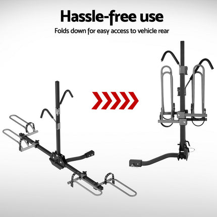 Giantz 2 Bicycle Bike Carrier Rack Car 2" Hitch Mount Platform Foldable Black,Giantz 2 Bicycle Bike Carrier Rack Car 2" Hitch Mount Platform Foldable Black.