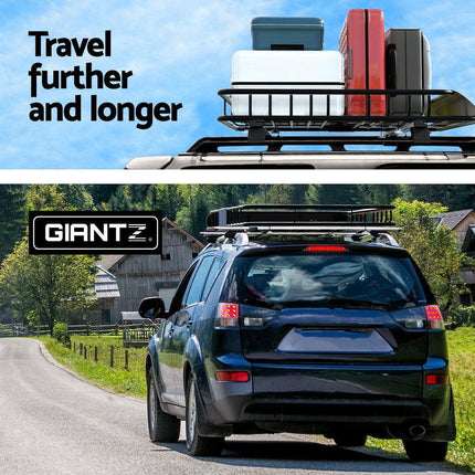 Giantz Universal Car Roof Rack Basket Luggage Vehicle Cargo Carrier 111cm Black.