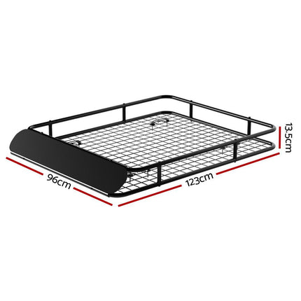 Giantz Universal Car Roof Rack Basket Luggage Vehicle Cargo Carrier 123cm Black.