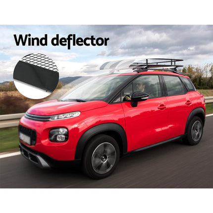 Giantz Universal Car Roof Rack Basket Luggage Vehicle Cargo Carrier 123cm Black.