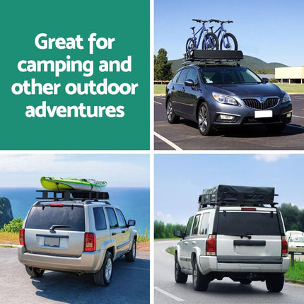 Giantz Universal Car Roof Rack Basket Luggage Vehicle Cargo Carrier 160cm Black.