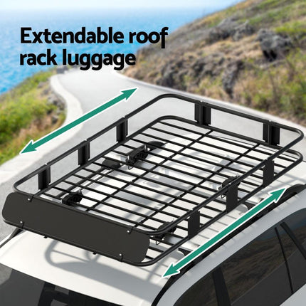 Giantz Universal Car Roof Rack Basket Luggage Vehicle Cargo Carrier 160cm Black.