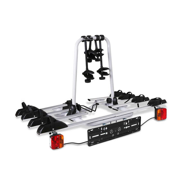Giantz 4 Bicycle Bike Carrier Rack Car Towbar Hitch Ball Mount Tail light Silver.