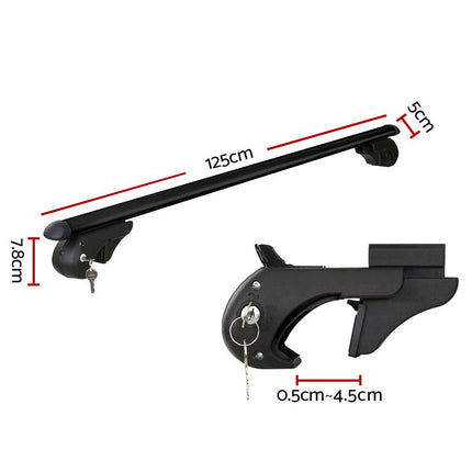 Universal Car Roof Racks Pod Aluminium Cross Bars Adjustable 108cm Black.