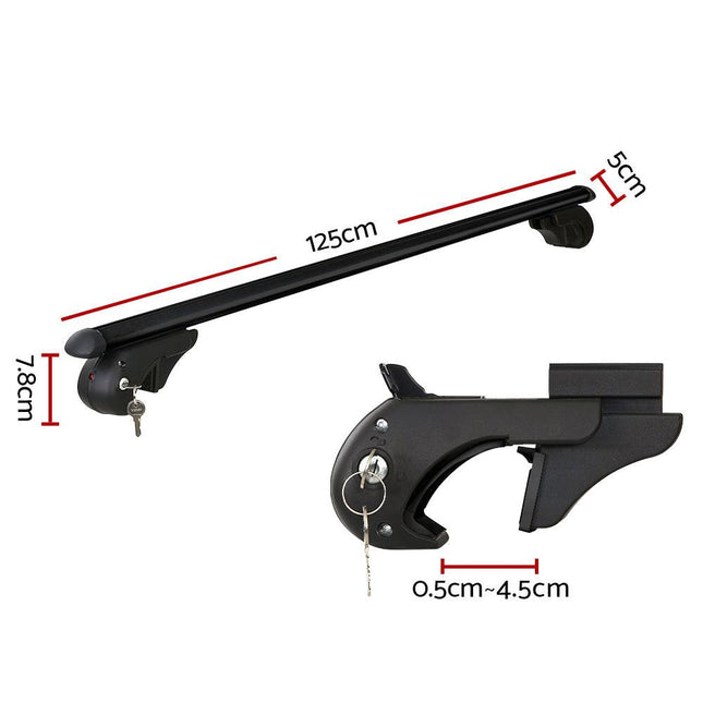 Universal Car Roof Racks Pod Aluminium Cross Bars Adjustable 108cm Black.