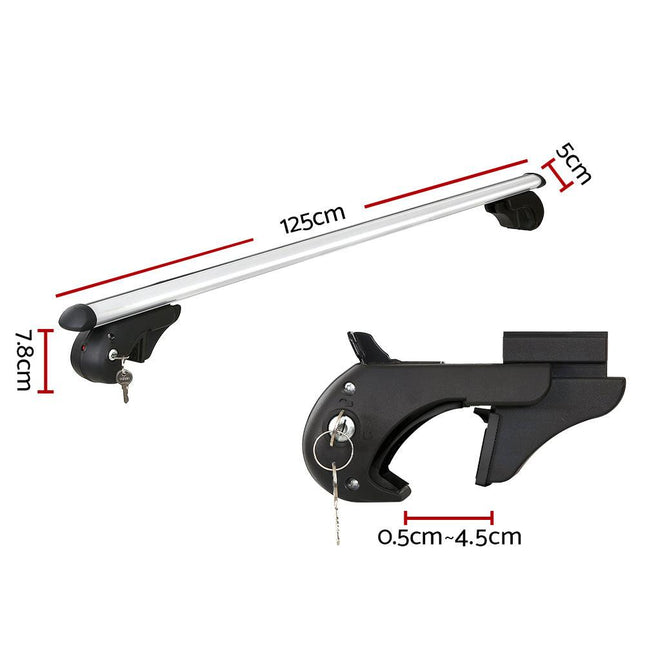 Universal Car Roof Racks Pod Aluminium Cross Bars Adjustable 108cm Silver.