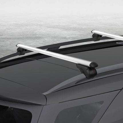 Universal Car Roof Racks Pod Aluminium Cross Bars Adjustable 108cm Silver.