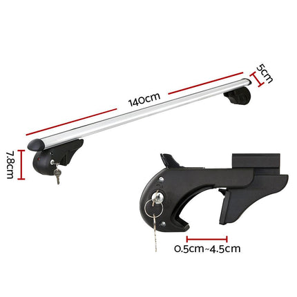 Universal Car Roof Racks Pod Cross Bars Aluminium Adjustable 123cm Sliver.