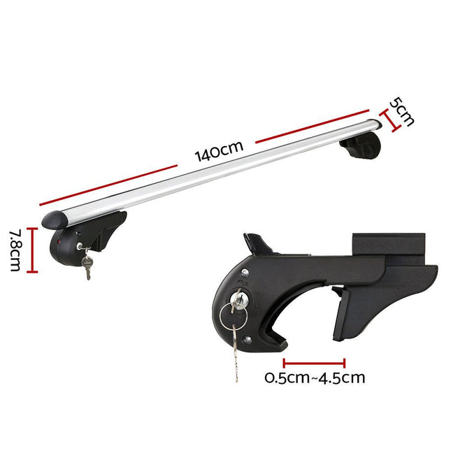 Universal Car Roof Racks Pod Cross Bars Aluminium Adjustable 123cm Sliver.