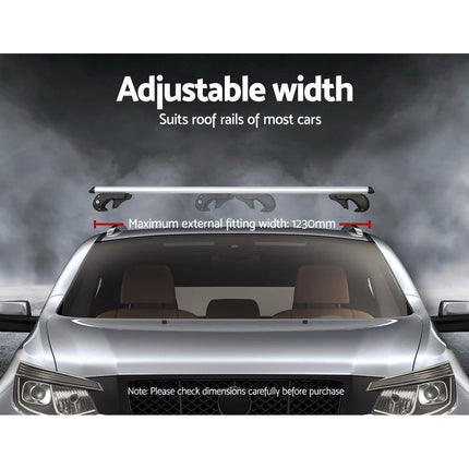 Universal Car Roof Racks Pod Cross Bars Aluminium Adjustable 123cm Sliver.