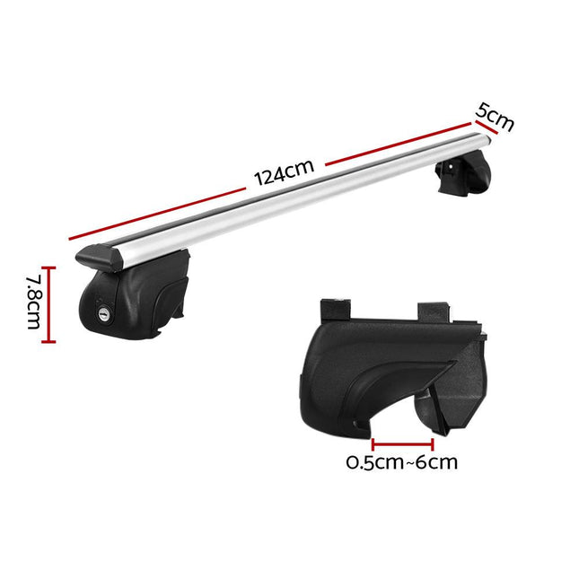 Universal Car Roof Racks Pod Aluminium Cross Bars Upgraded Holder 111cm Silver.
