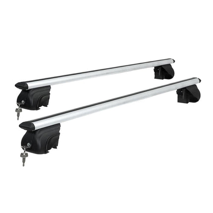 Universal Car Roof Racks Pod Aluminium Cross Bars Upgraded Holder 111cm Silver.