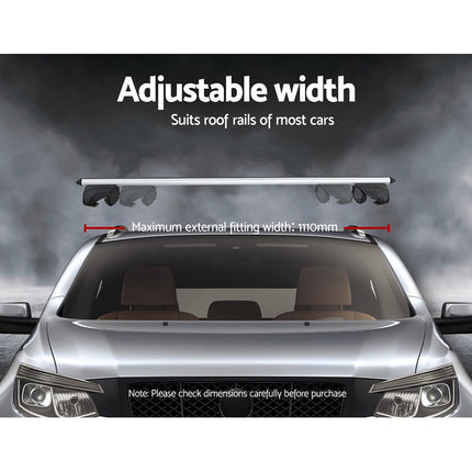 Universal Car Roof Racks Pod Aluminium Cross Bars Upgraded Holder 111cm Silver.