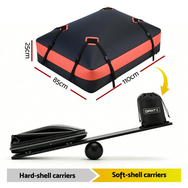Giantz Rooftop Cargo Bag Waterproof Car Luggage Carrier 15 Cubic Ft Universal.