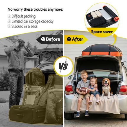 Giantz Rooftop Cargo Bag Waterproof Car Luggage Carrier 15 Cubic Ft Universal.