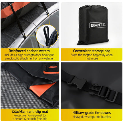 Giantz Rooftop Cargo Bag Waterproof Car Luggage Carrier 15 Cubic Ft Universal.