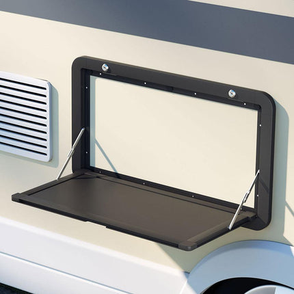 Weisshorn Caravan Table 800 x 450mm Folding Lockable Black.