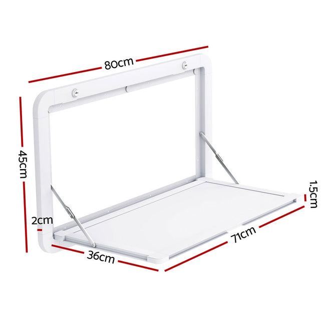 Weisshorn Caravan Table 800 x 450mm Folding Lockable White.