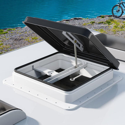 Weisshorn Caravan Roof Vent Hatch RV Skylight Motorhome Camper 350x350mm Black.