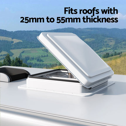 Weisshorn Caravan Roof Vent Fan Air Exhaust Hatch 12V RV Motorhome Camper White.