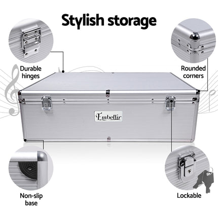 Embellir CD Case DVD Cases Storage Box 1000 Discs Aluminium Case DVD Folders.