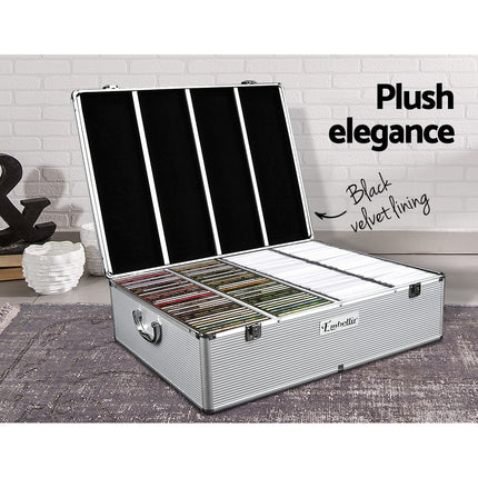 Embellir CD Case DVD Cases Storage Box 1000 Discs Aluminium Case DVD Folders.