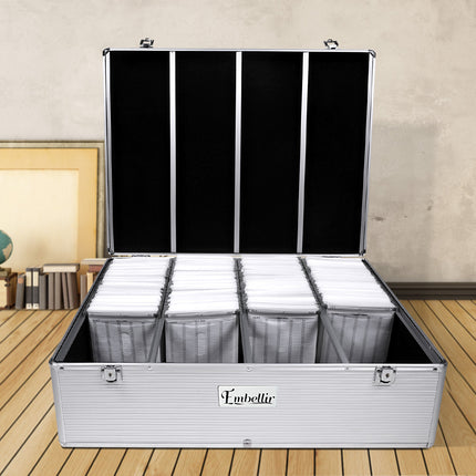 Embellir CD Case DVD Cases Storage Box 1000 Discs Aluminium Case DVD Folders.