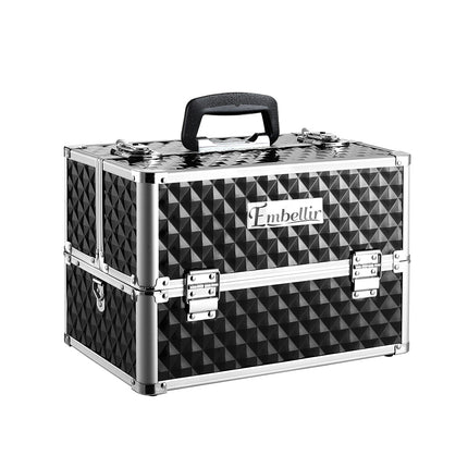 Embellir Portable Cosmetic Beauty Makeup Case - Diamond Black.