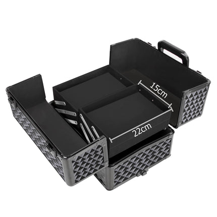 Embellir Makeup Case Beauty Trolley Cosmetic Organiser Box Travel Wheels Diamond.