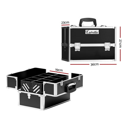 Embellir Portable Cosmetic Beauty Makeup Case- Black.