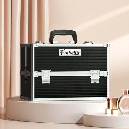 Embellir Portable Cosmetic Beauty Makeup Case- Black.