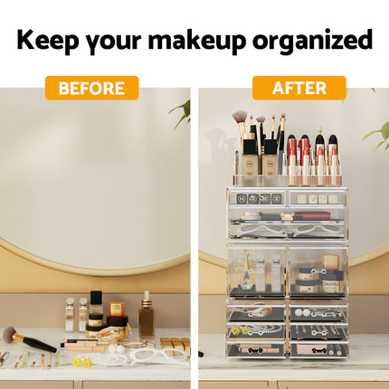 Embellir Makeup Organizer Acrylic Cosmetic Organizer Storage Box Jewellery Holder.
