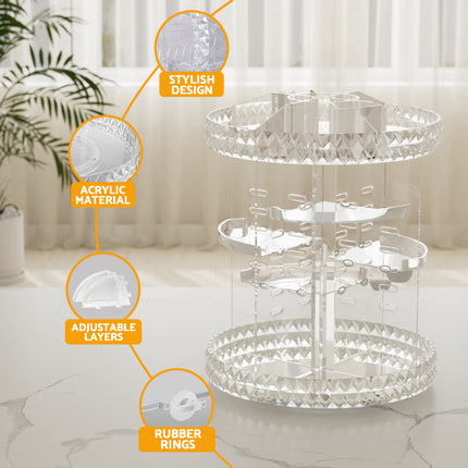 Embellir Makeup Organizer Acrylic Rotating Cosmetic Organizer Storage Display Holder.