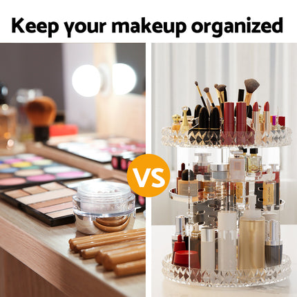 Embellir Makeup Organizer Acrylic Rotating Cosmetic Organizer Storage Display Holder.
