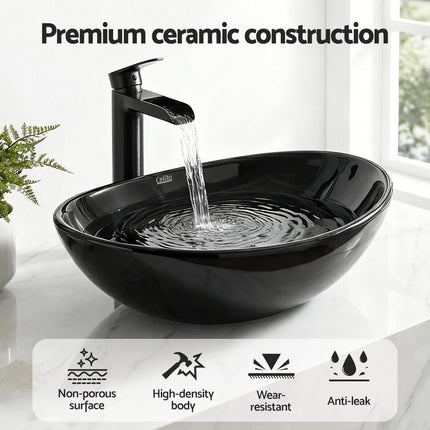 Cefito Bathroom Basin Ceramic Vanity Sink Hand Wash Bowl 41x34cm.