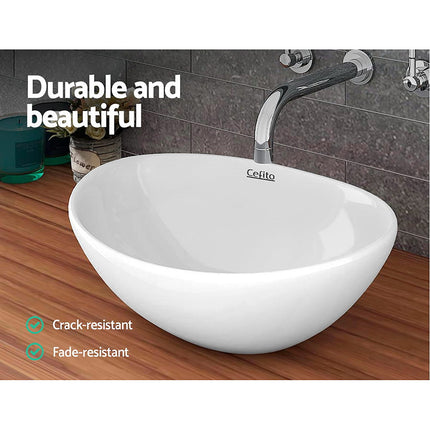 Cefito Bathroom Basin Ceramic Vanity Sink Hand Wash Bowl 41x34cm.